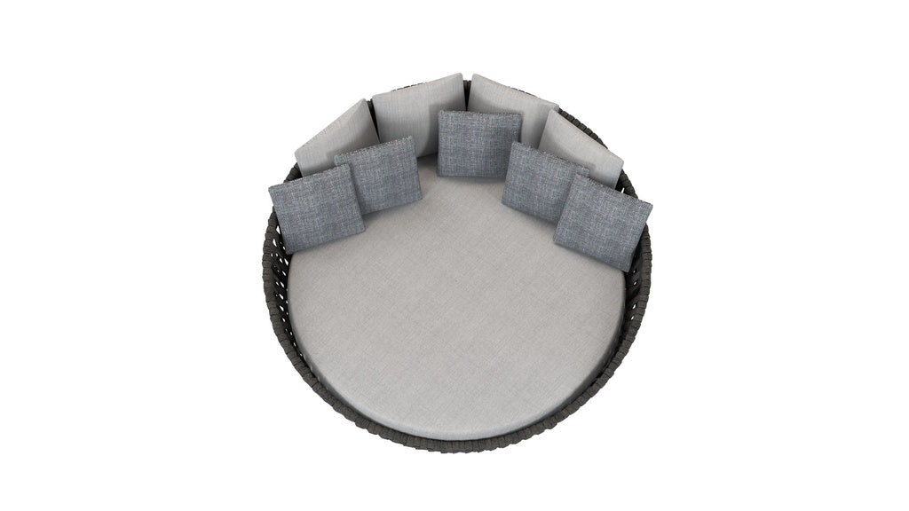 Daybed Meridian aluminio antracita cuerda antracita y textil gris medio. | Kubu #