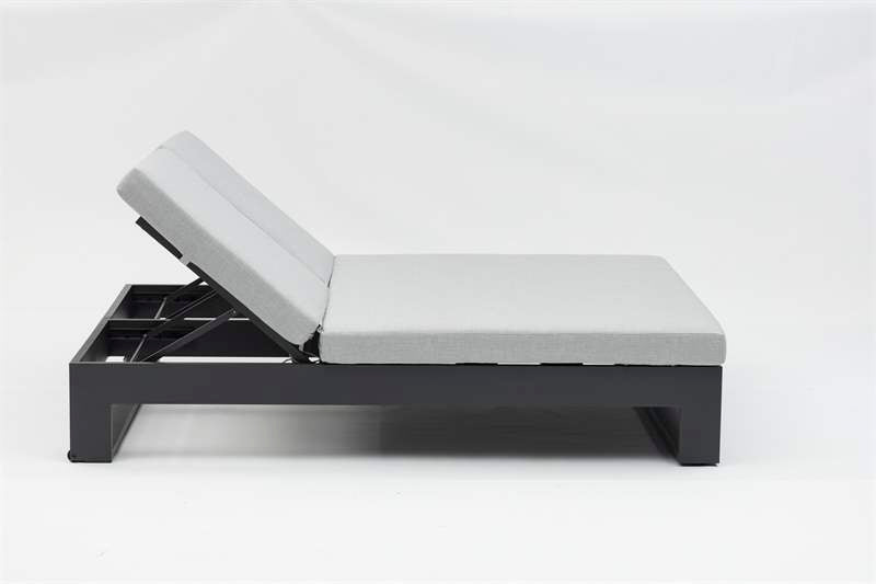 Daybed Niland aluminio antracita y textil gris medio | Kubu #