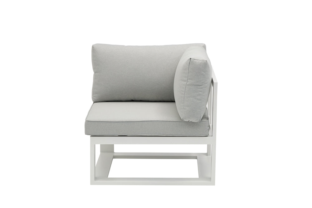 Esquinero de Aluminio Blanco Cojines Gris Claro Niland | Kubu #