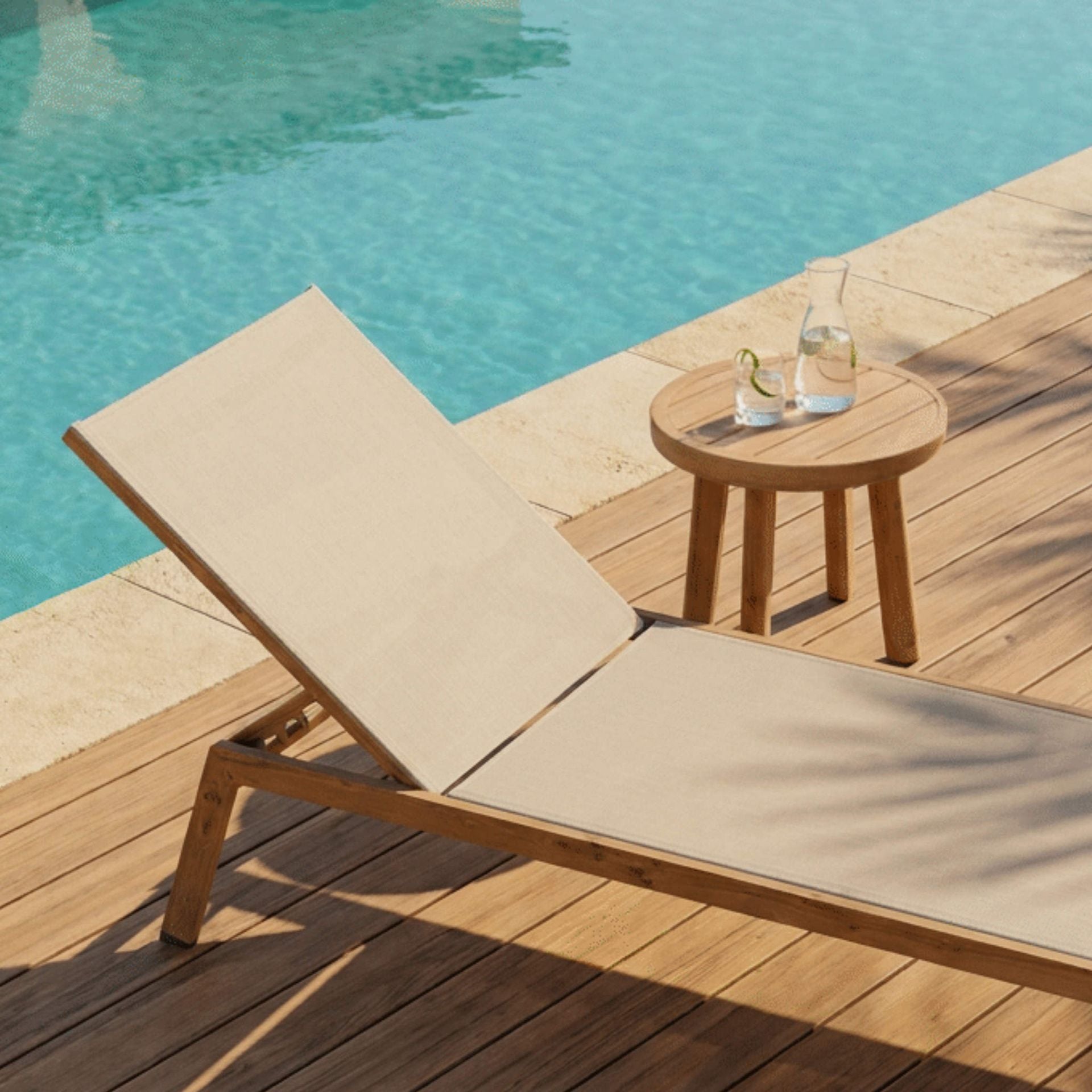 Hamaca apilable Java 205x65x35cm | Efecto Teca | KUBU #