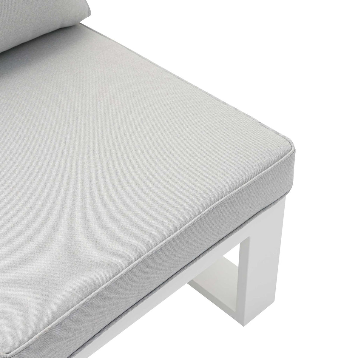 Módulo 2 plazas Niland brazo izquierdo aluminio blanco y cojinería gris claro. | KUBU #