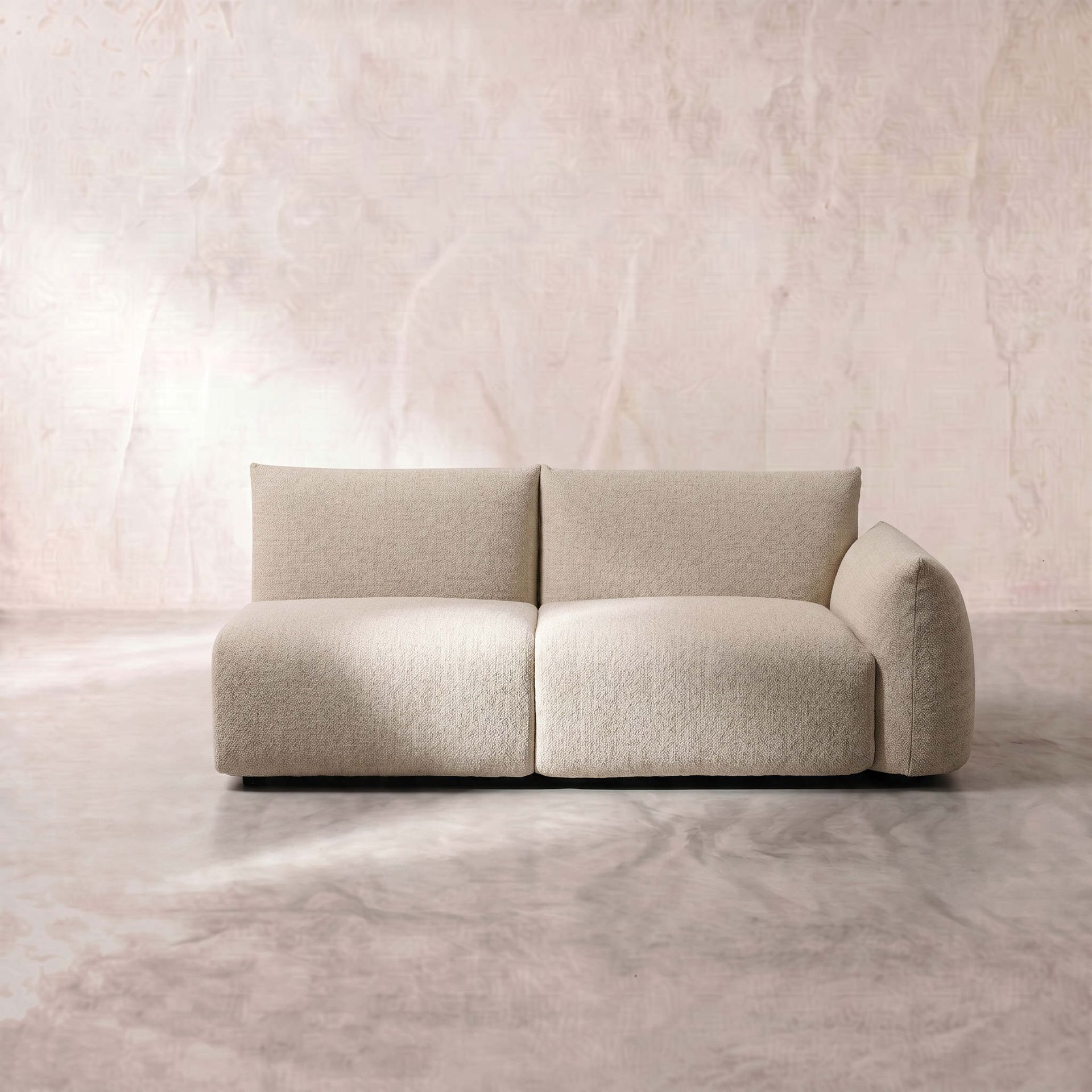 Módulo 2 plazas Riverside beige brazo derecho | Kubu #