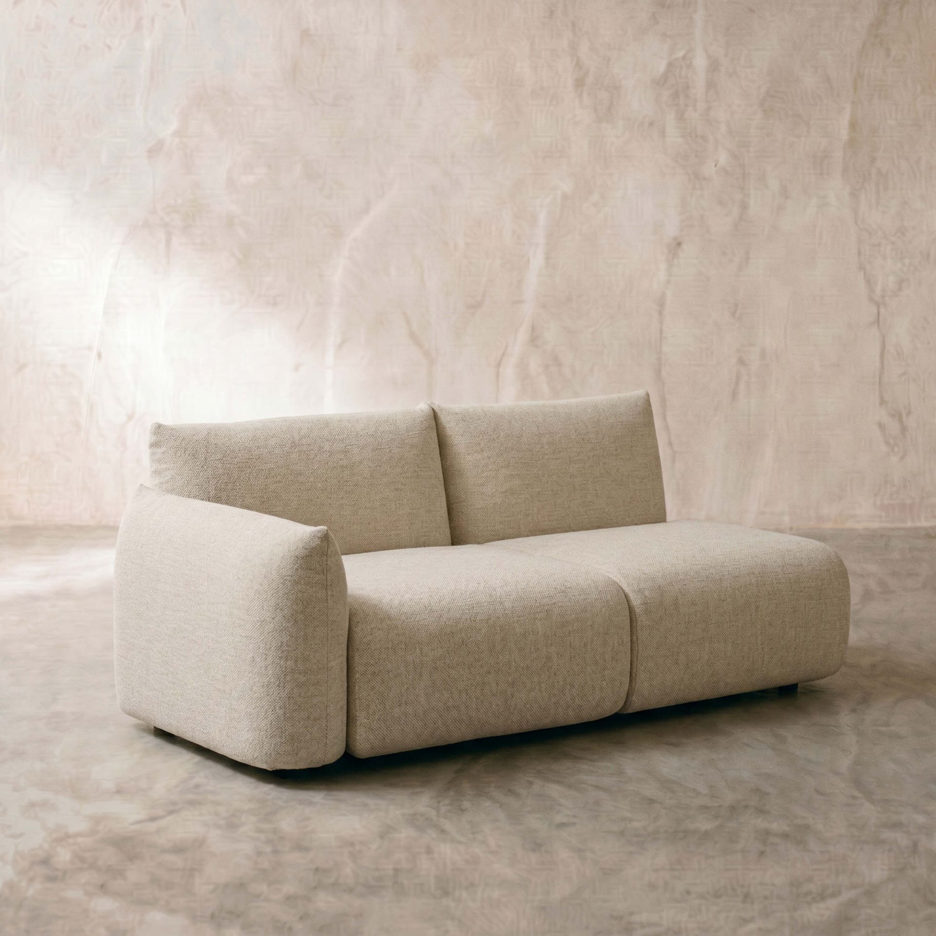 Módulo 2 plazas Riverside beige brazo izquierdo | Kubu #