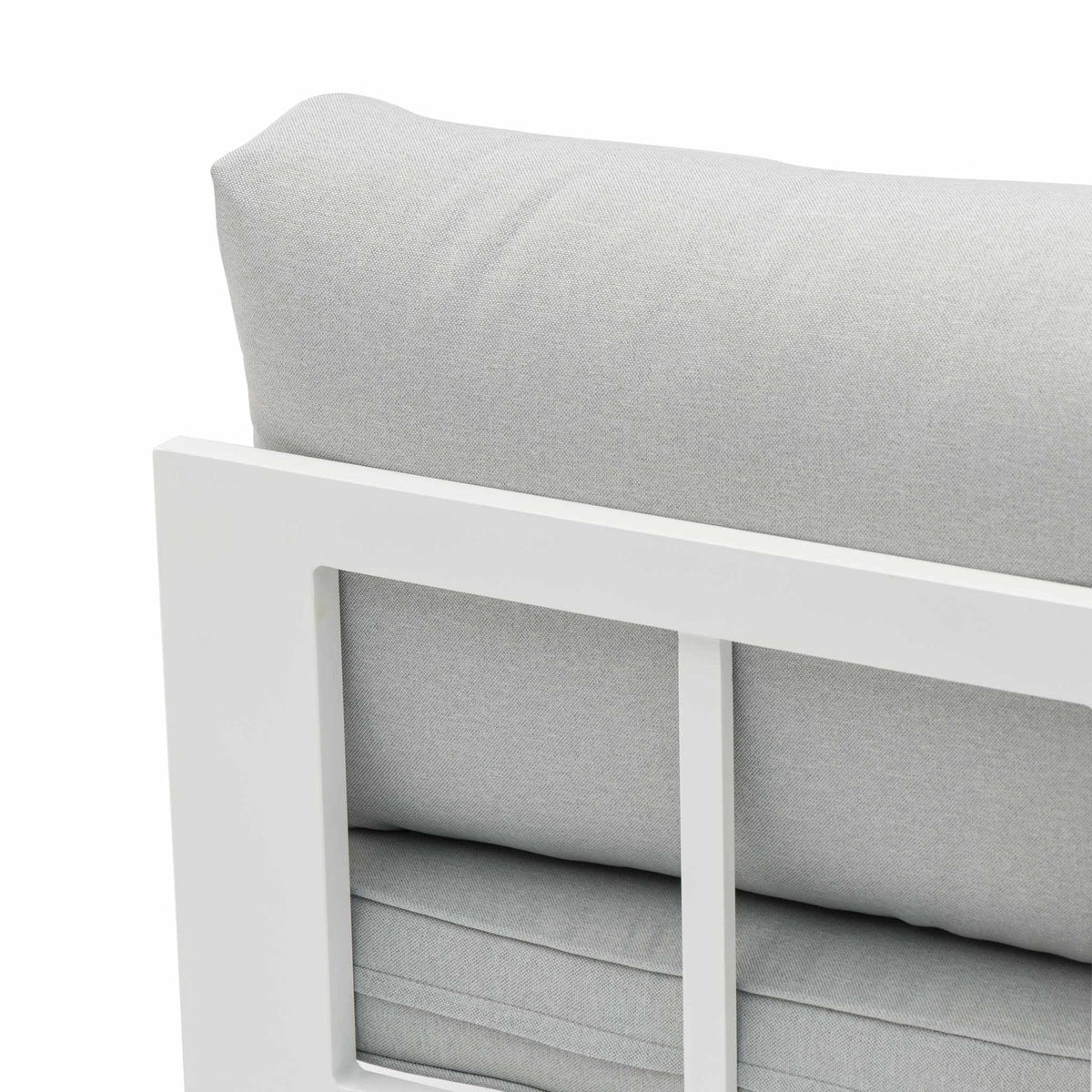 Módulo ampliación Niland aluminio blanco y cojinería gris claro. | KUBU #