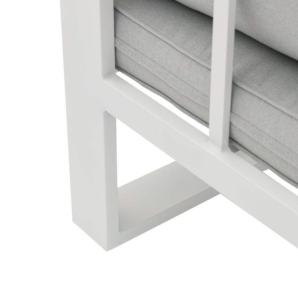 Módulo ampliación Niland aluminio blanco y cojinería gris claro. | Kubu #