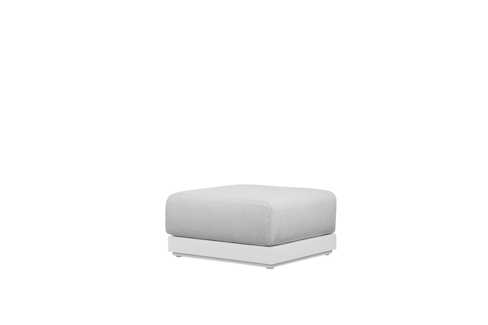 Módulo puff Onix aluminio blanco cojinería gris claro | Kubu #