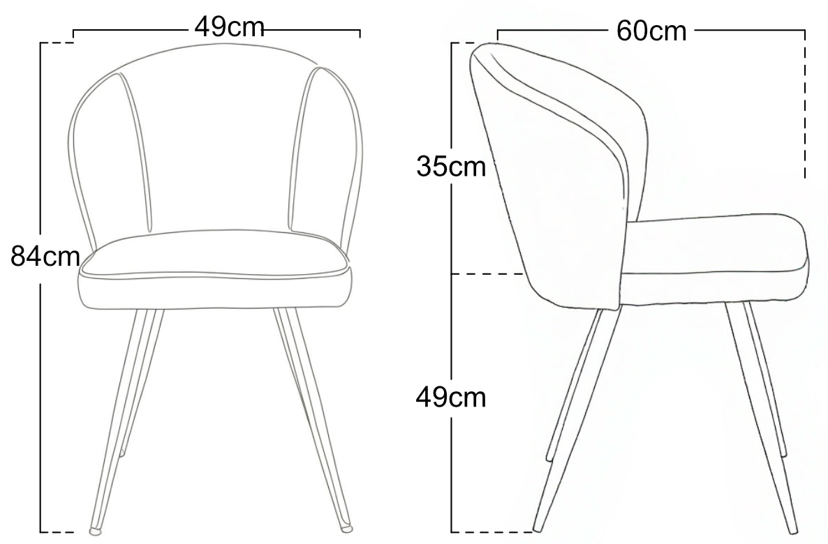 Medidas Silla comedor Langford | Kubu #