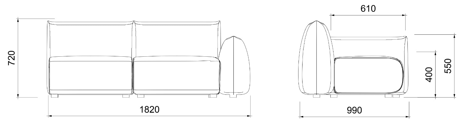 Medidas modulo brazo derecho Riverside
