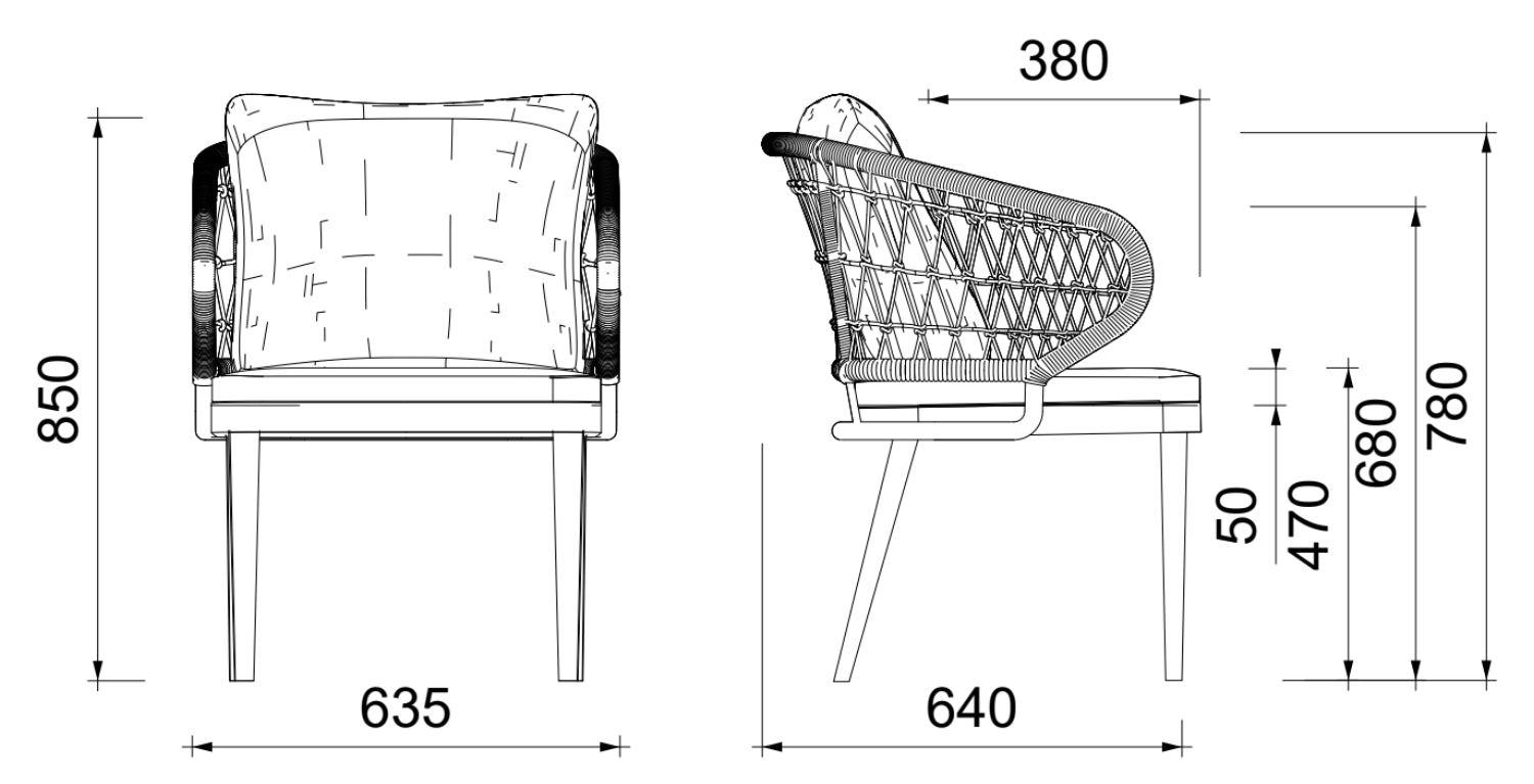 Medidas silla comedor Isabela | kubu #