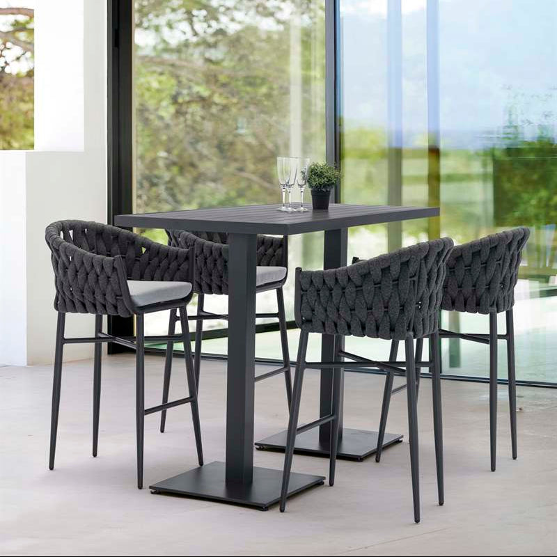 Mesa Alta de Bar Exterior Orick 160x70 cm | Aluminio Antracita | KUBU #