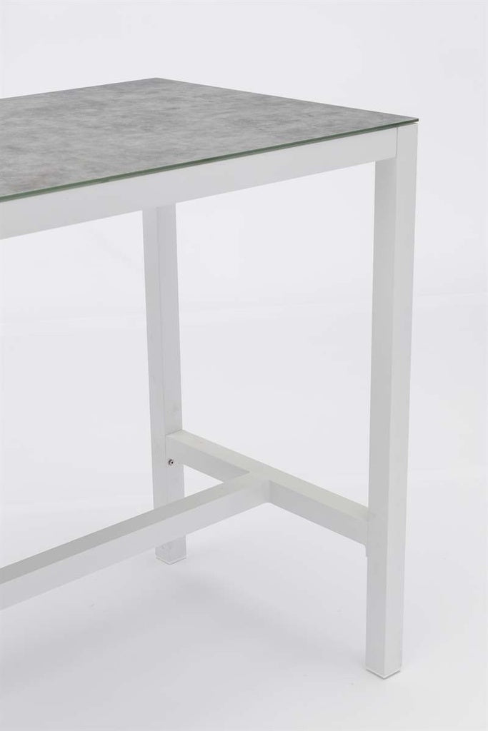Mesa Alta de Bar Meridian con Cristal 3D y Aluminio Blanco | Kubu #