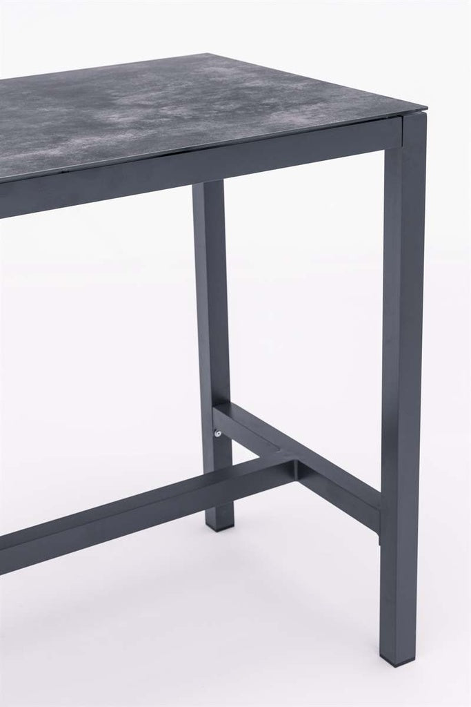 Mesa Bar Meridian Aluminio y Cristal 3D Antracita 130x70 cm | Kubu #