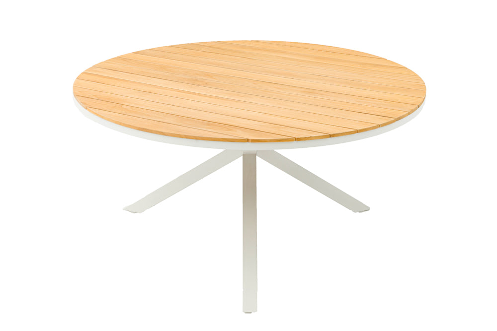 Mesa Redonda Sidney de Aluminio y Teca 150 cm - Montaje Fácil | Kubu #