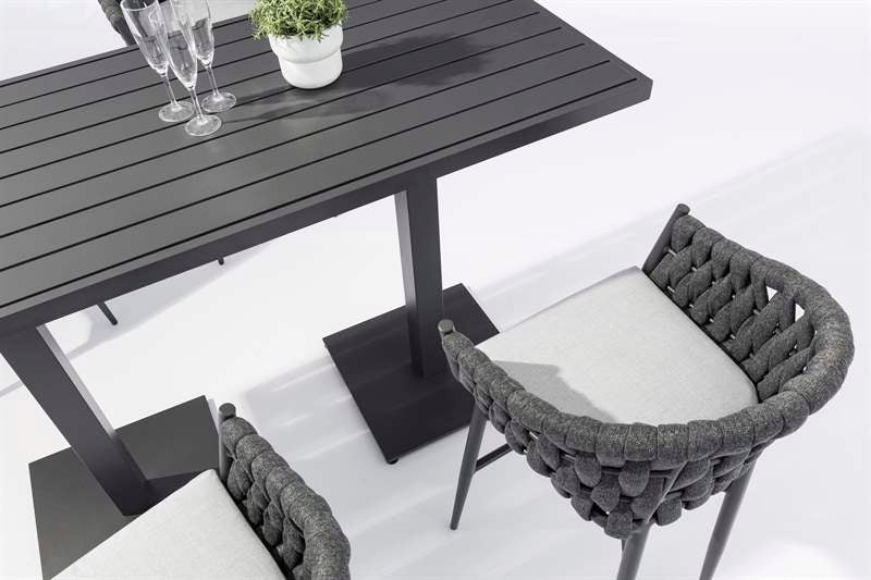 Mesa alta bar Orick 160x70 cm aluminio antracita. | Kubu #