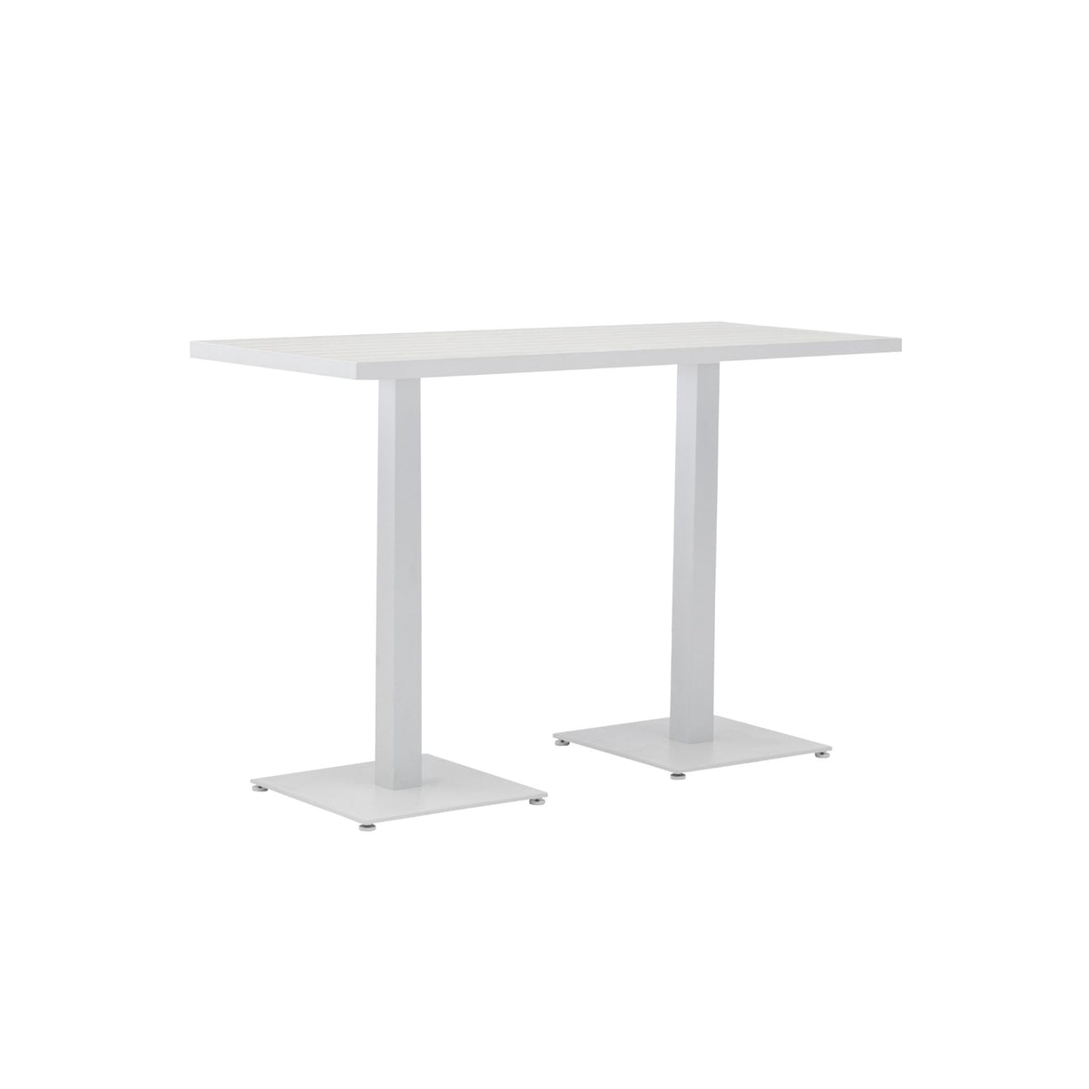 Mesa alta bar Orick 160x70 cm aluminio blanco. | KUBU #