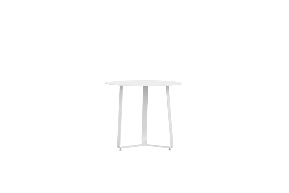 Mesa auxiliar Bangor Ø 60 cm aluminio blanco | Kubu #