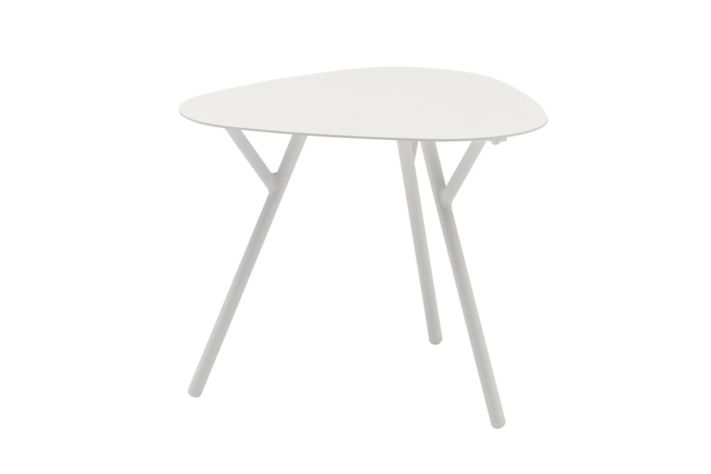 Mesa auxiliar Galt Ø 60 aluminio blanco | Kubu #