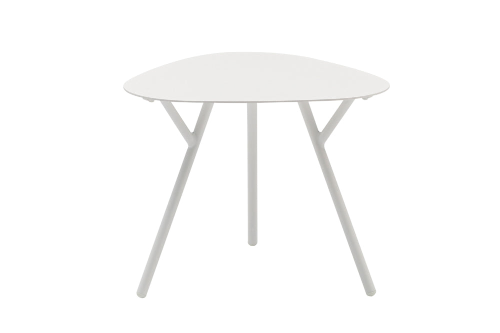 Mesa auxiliar Galt Ø 60 aluminio blanco | Kubu #