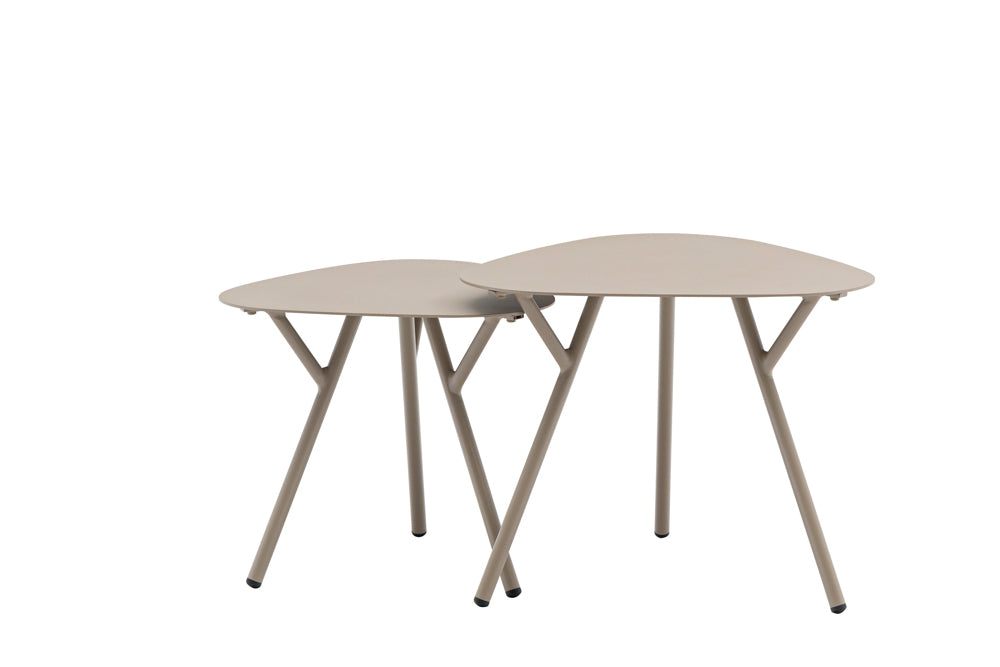 Mesa auxiliar Galt Ø 60 aluminio taupe | Kubu #