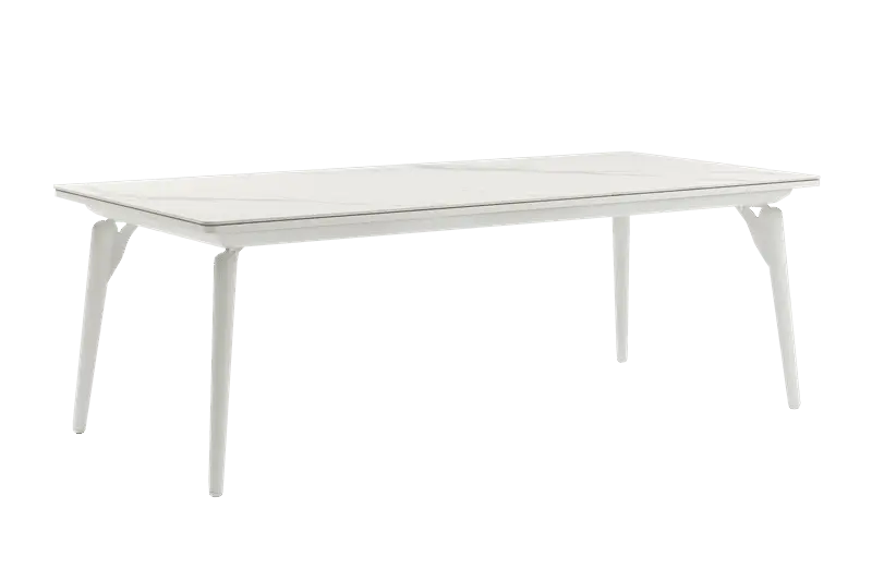 Mesa de Comedor Exterior Irvine 220x100 cm | Aluminio y Porcelánico | Kubu #