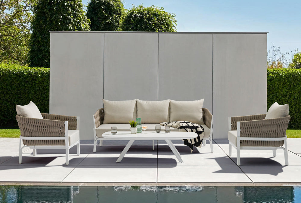 Mesa de centro Anmore aluminio blanco | Kubu #