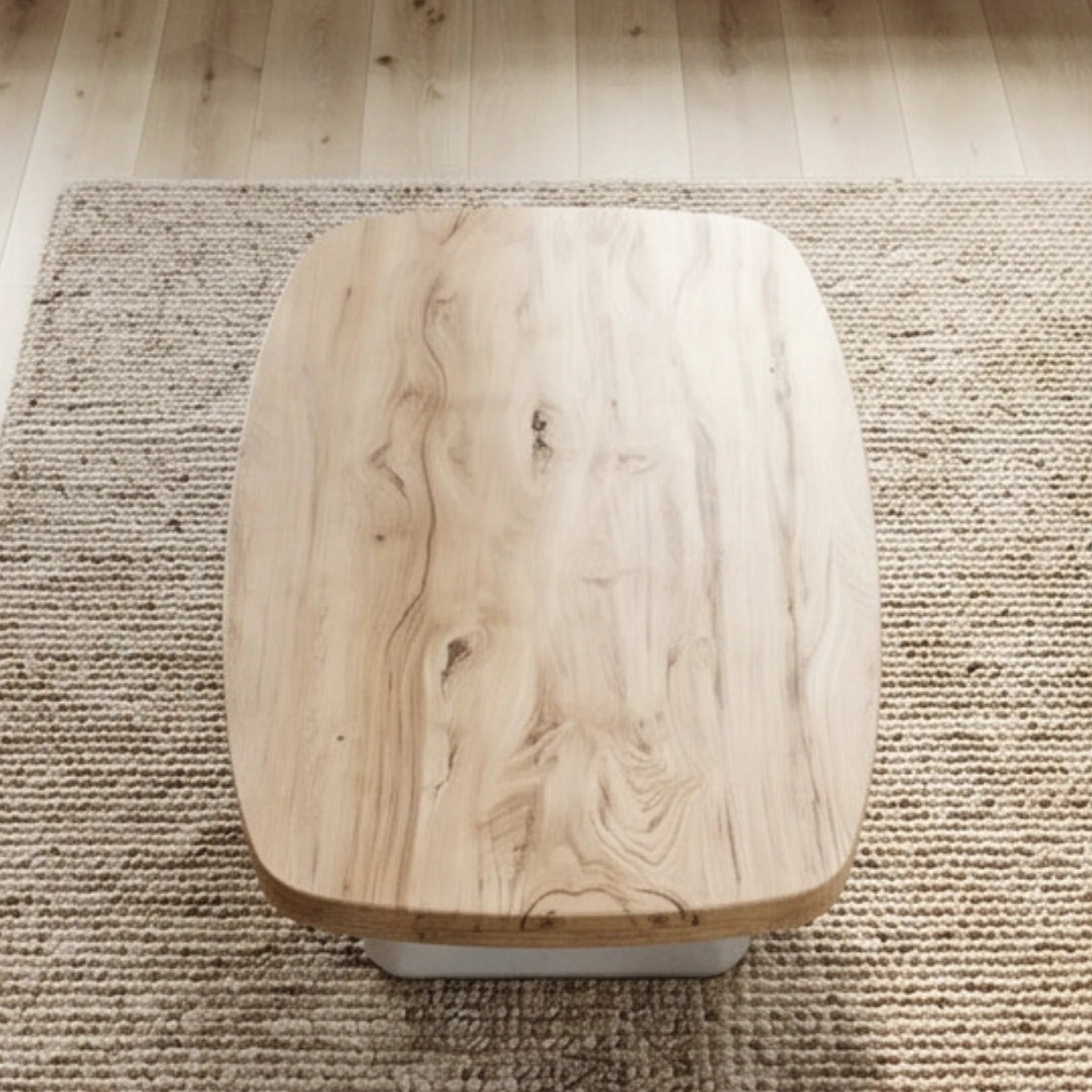 Mesa de centro Calvia120X60X45cm | Blanco Mate y Madera reciclada de Acacia | KUBU #