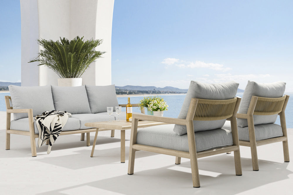 Mesa de centro Harmony aluminio efecto madera | Kubu #