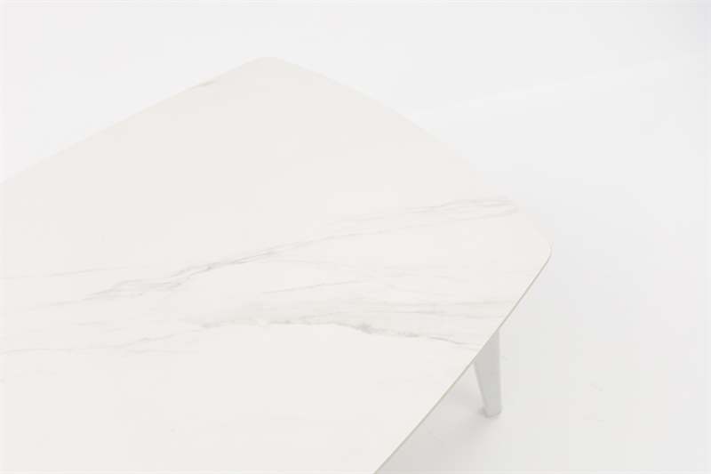 Mesa de centro Nelayan 120x70 aluminio blanco top mesa porcelánico blanco | Kubu #
