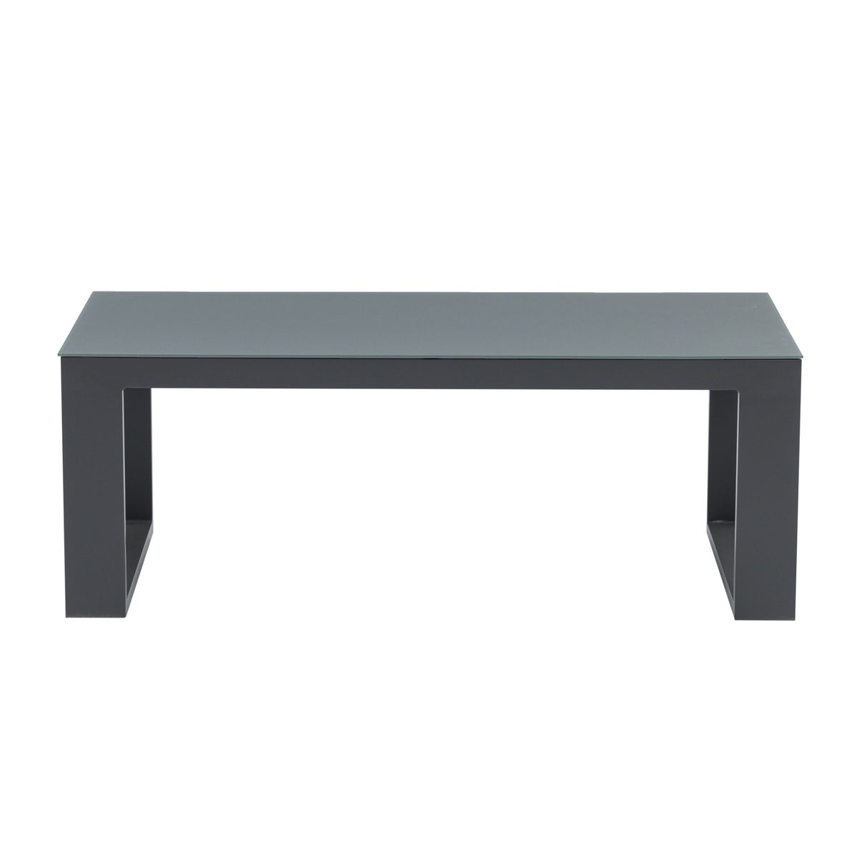 Mesa de centro Niland aluminio y cristal antracita | KUBU #