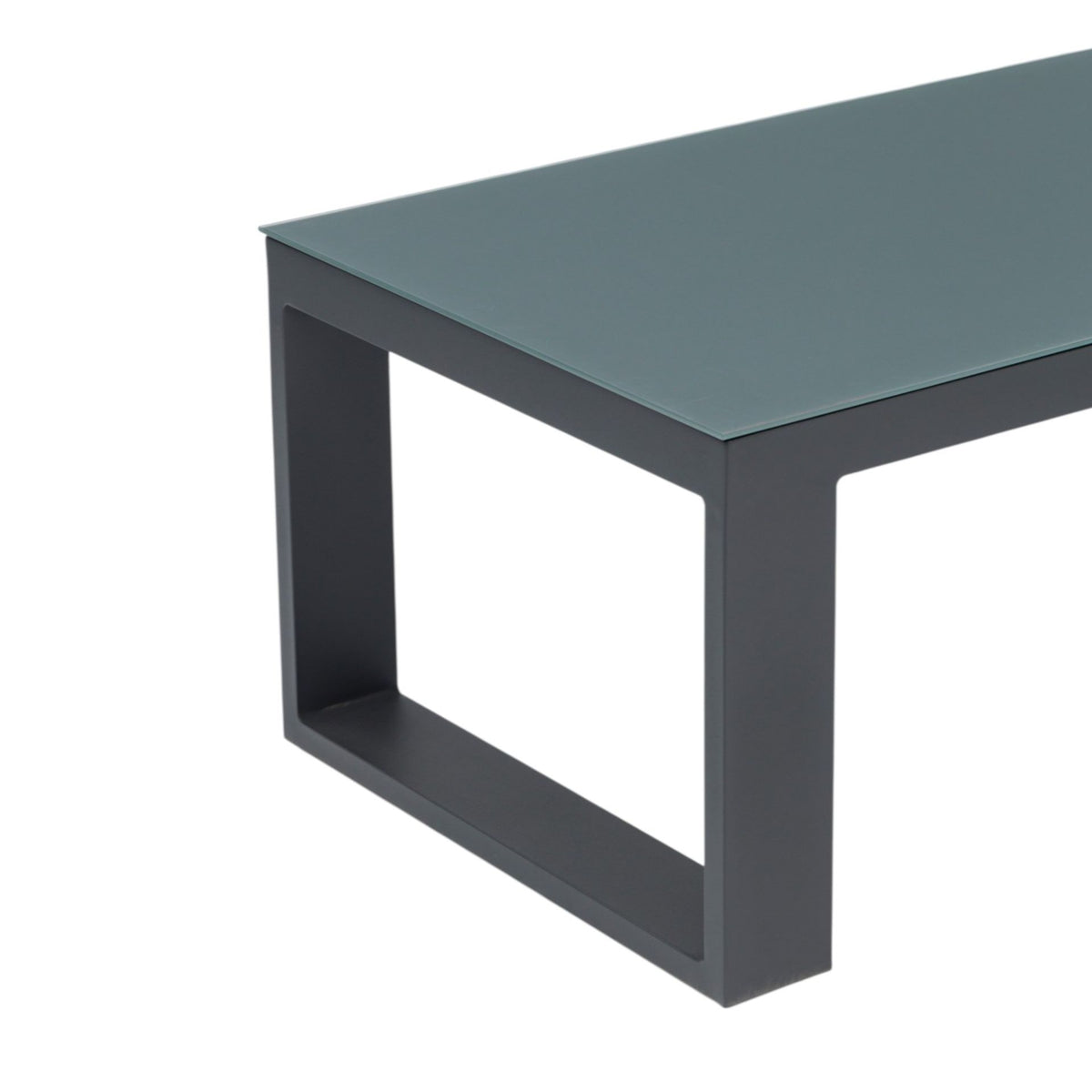 Mesa de centro Niland aluminio y cristal antracita | KUBU #