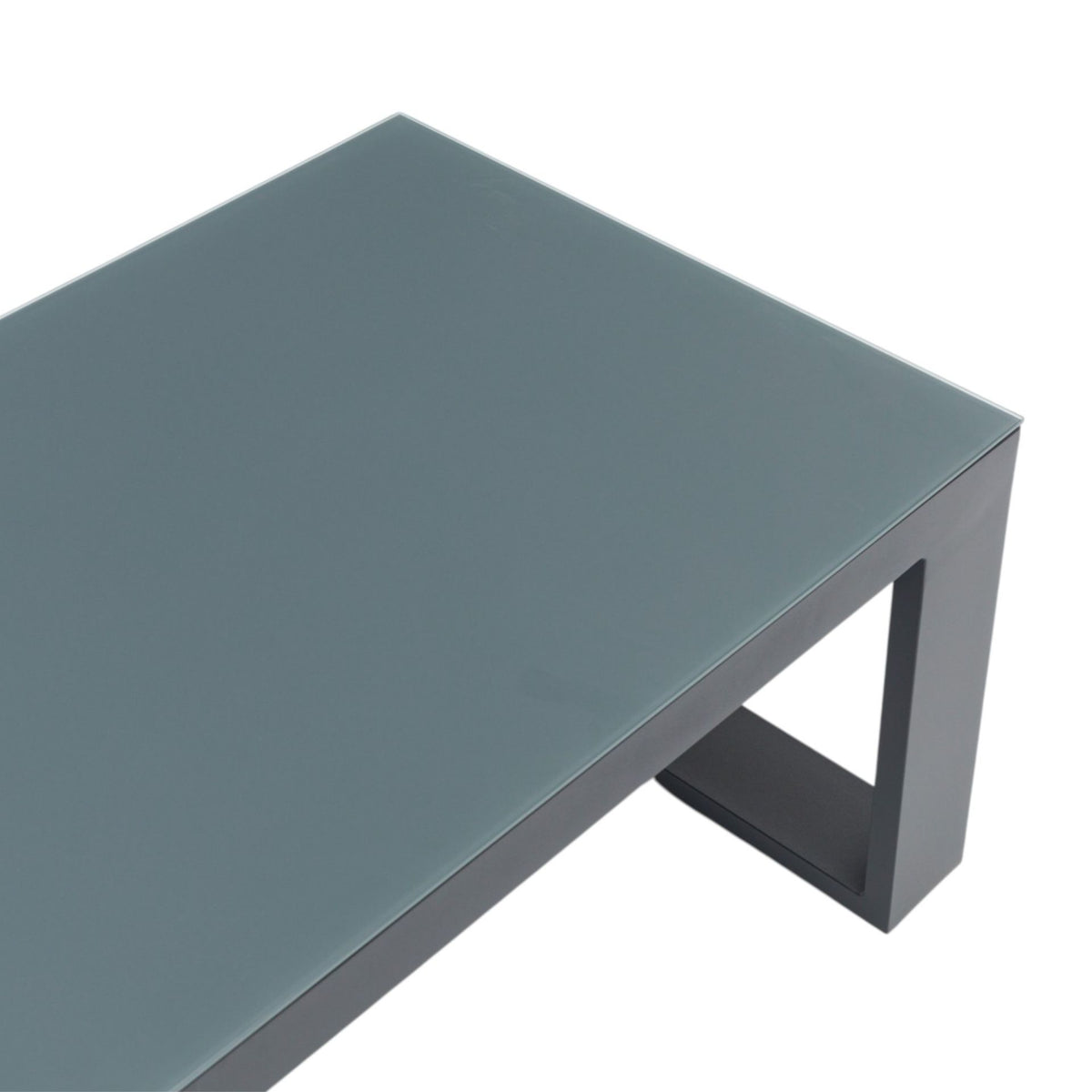 Mesa de centro Niland aluminio y cristal antracita | KUBU #