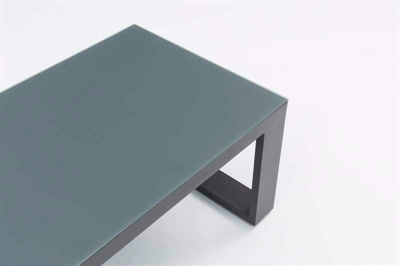 Mesa de centro Niland aluminio y cristal antracita | Kubu #