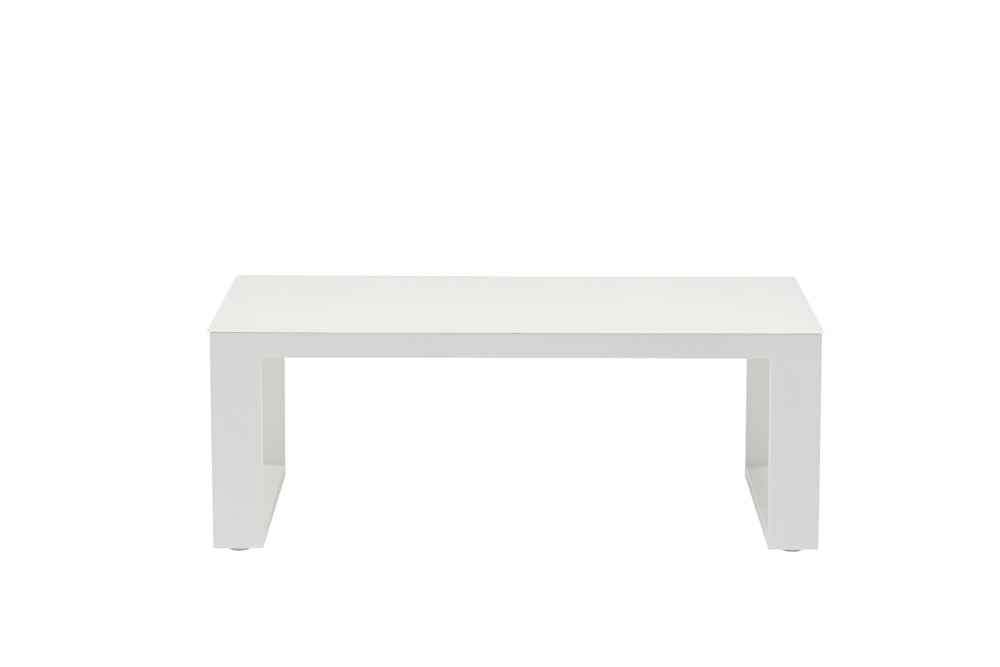 Mesa de centro Niland aluminio y cristal blanco | Kubu #