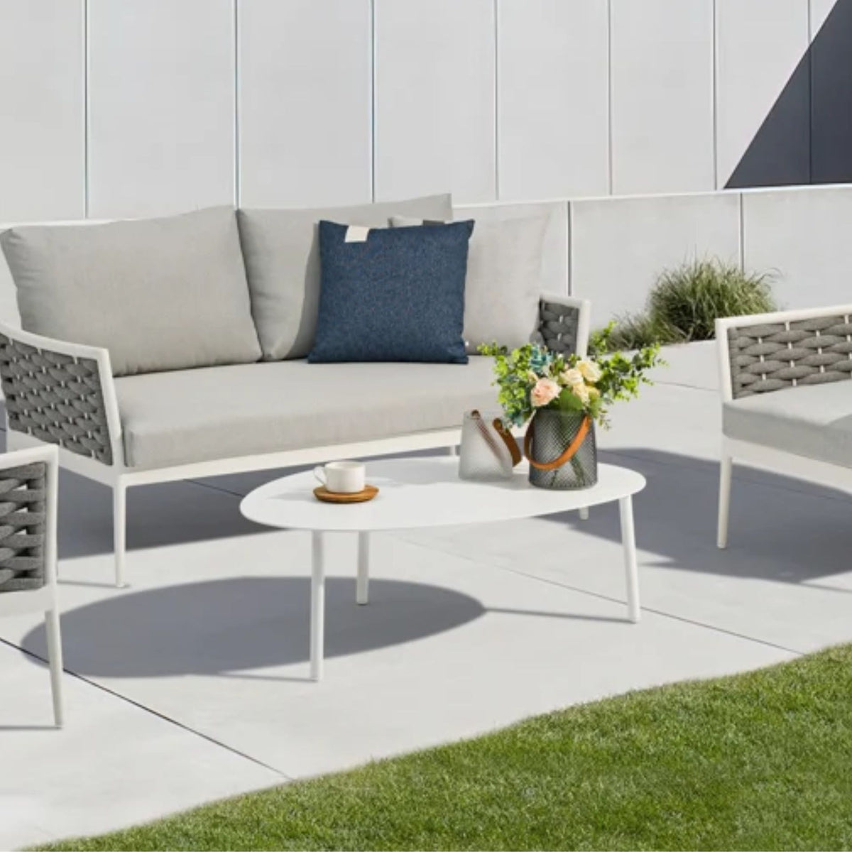 Mesa de centro Walga aluminio blanco | KUBU #
