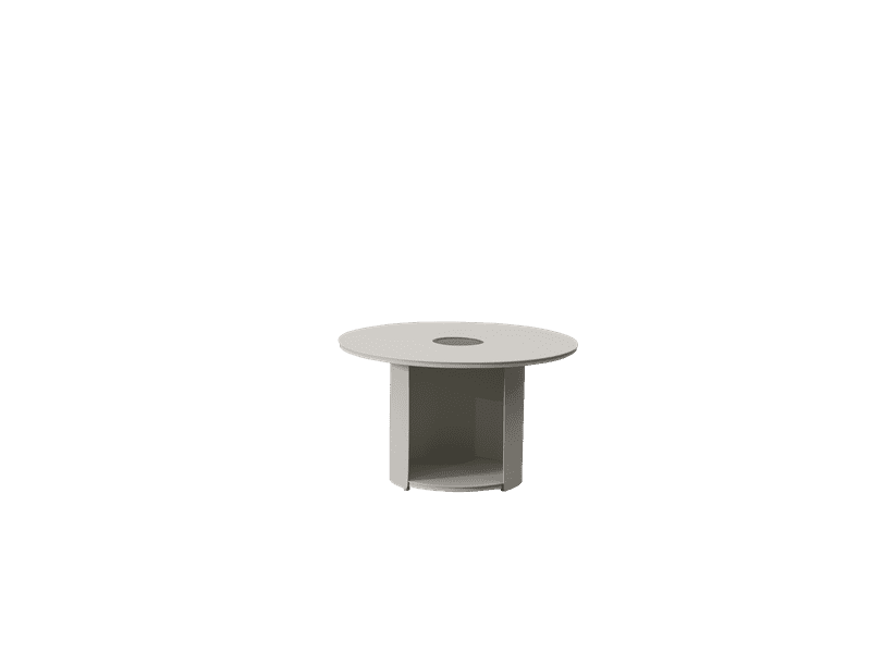 Mesa de centro redonda Corinto Ø 71 cm aluminio blanco con luz solar | Kubu #