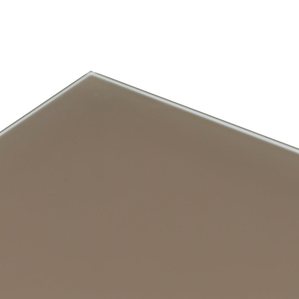 Mesa de comedor Adin 160 x 90 cm aluminio blanco y cristal taupe