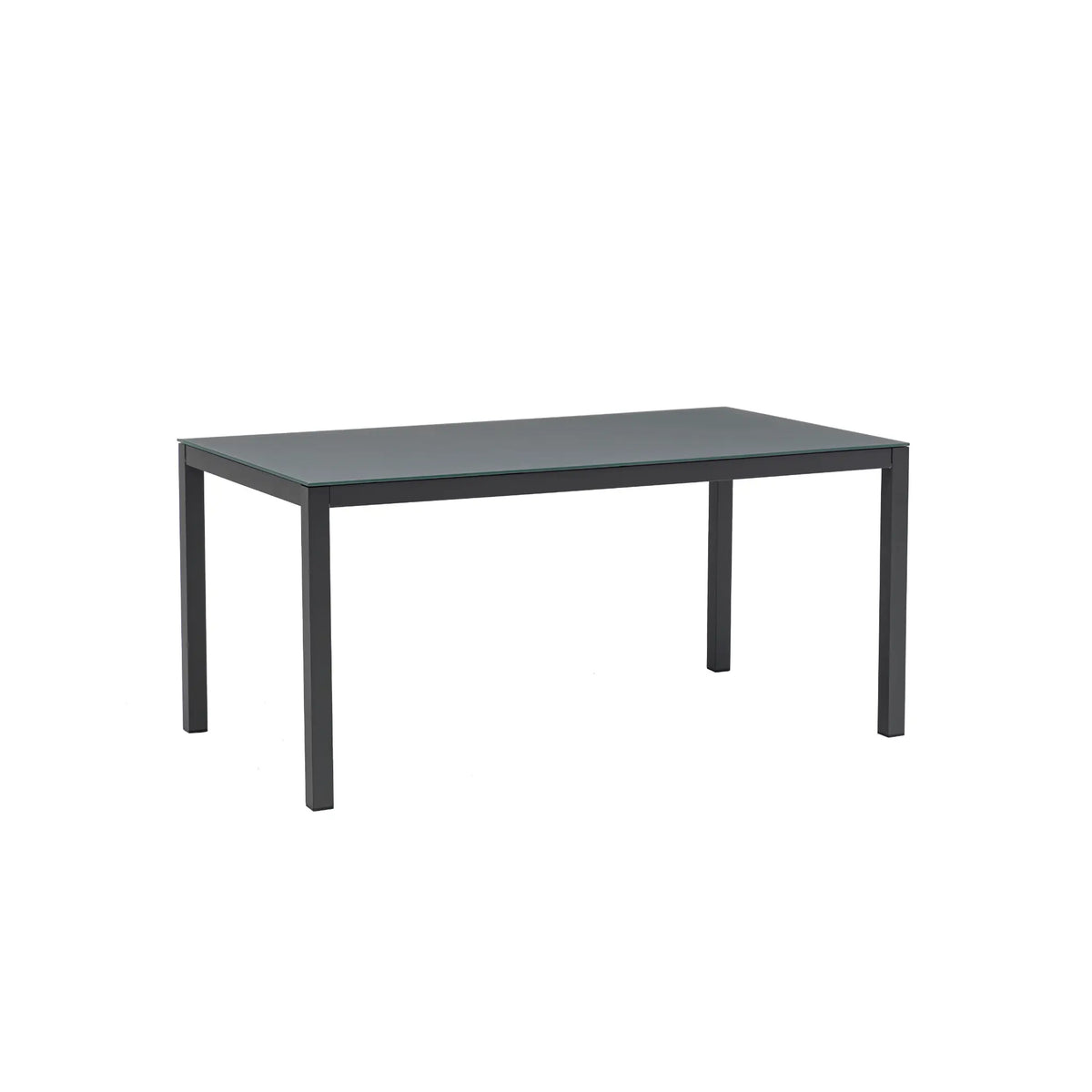 Mesa de comedor Adin 160 x 90 cm aluminio y cristal antracita | KUBU #