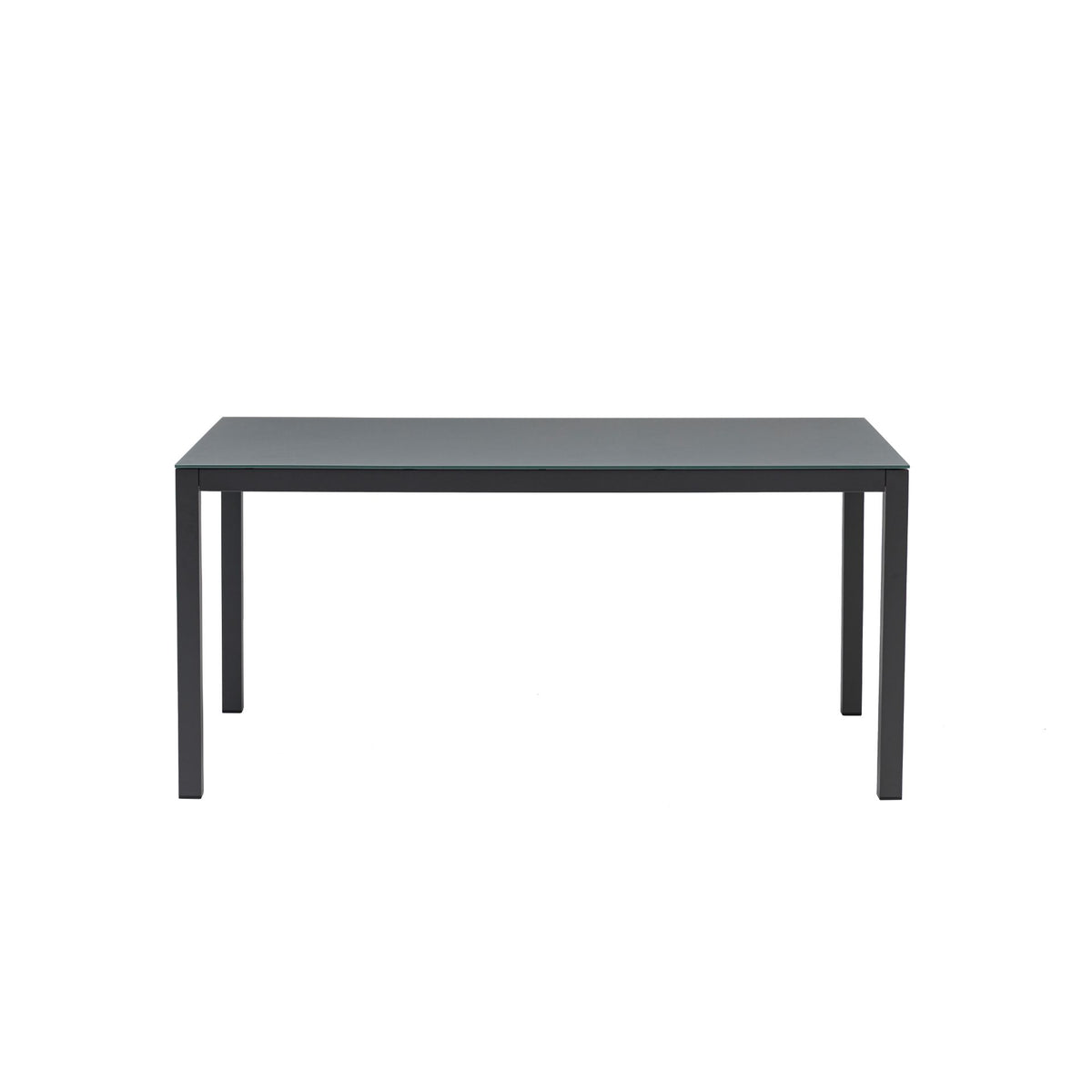 Mesa de comedor Adin 160 x 90 cm aluminio y cristal antracita | KUBU #