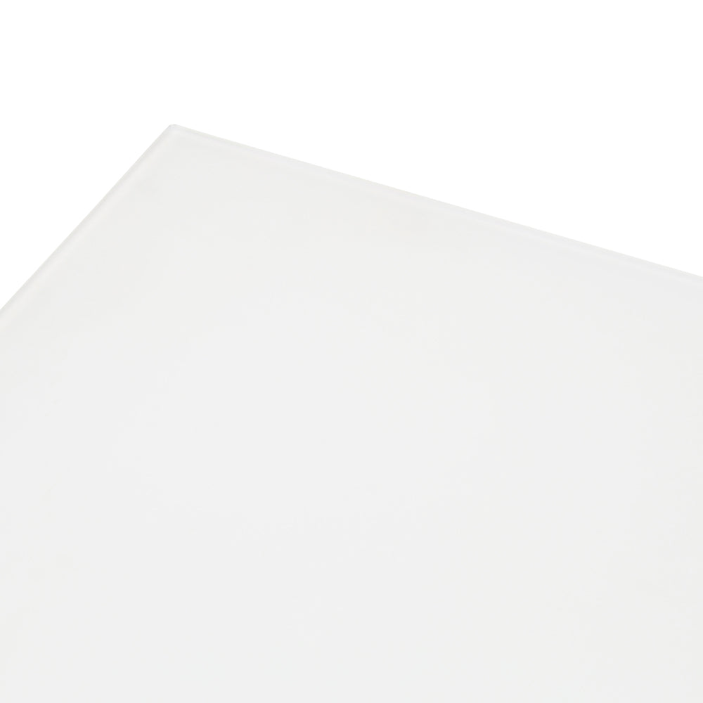 Mesa de comedor Adin 160 x 90 cm aluminio y cristal blanco