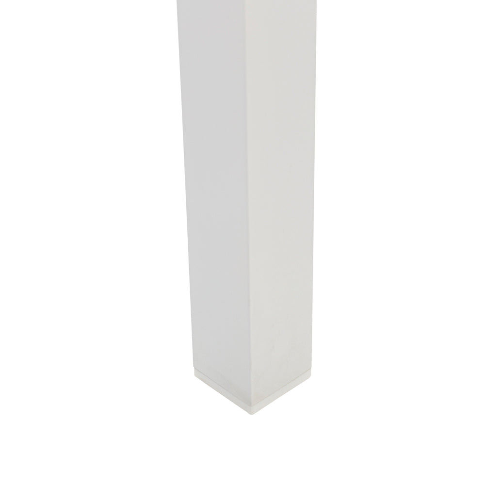 Mesa de comedor Adin 160 x 90 cm aluminio y cristal blanco