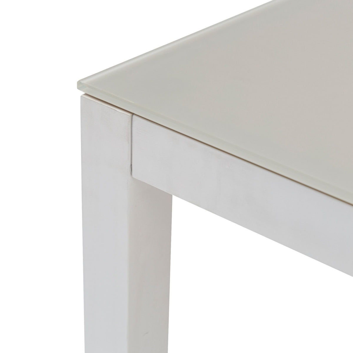 Mesa de comedor Adin 200 x 90 cm aluminio blanco cristal gris claro | KUBU #