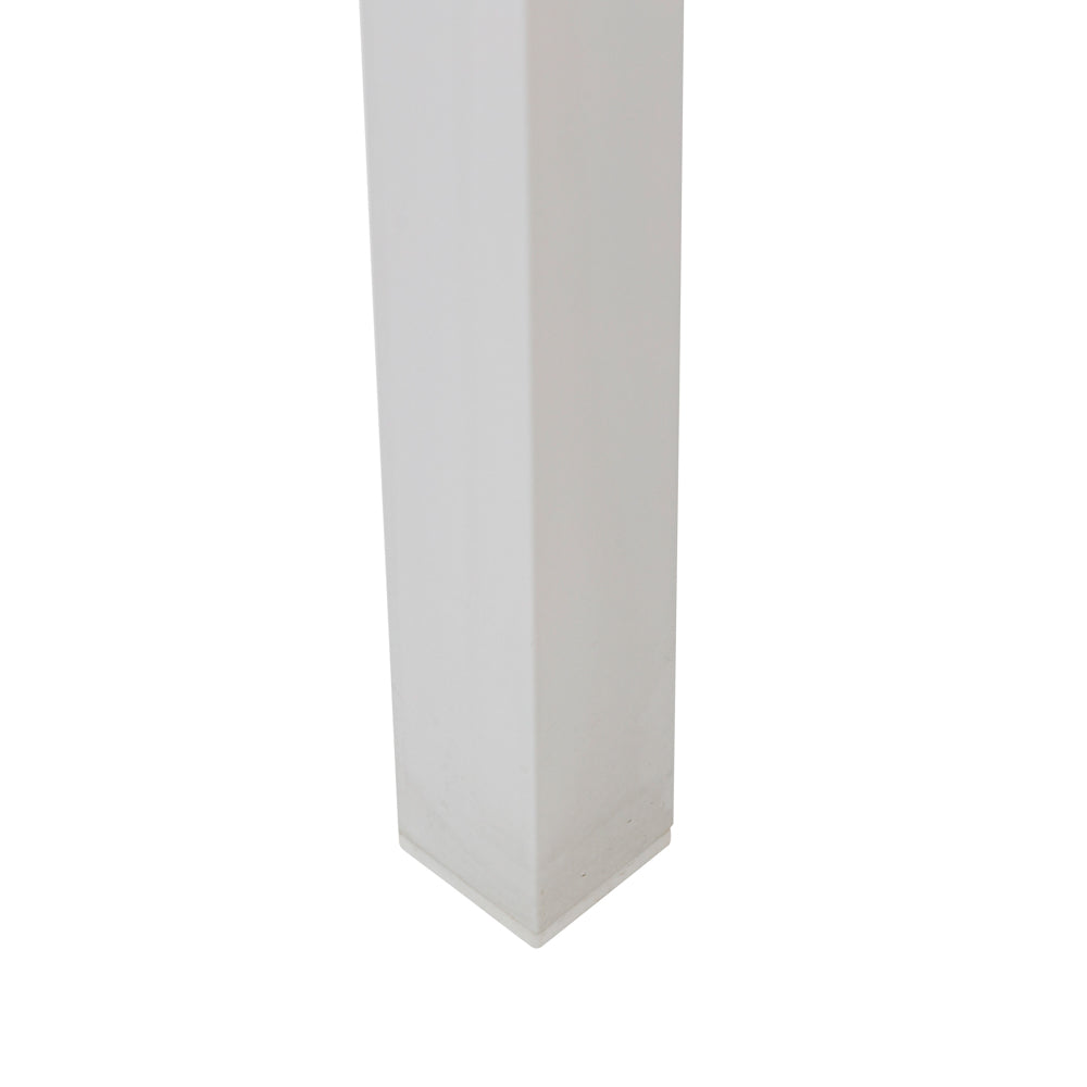 Mesa de comedor Adin 200 x 90 cm aluminio blanco cristal gris claro