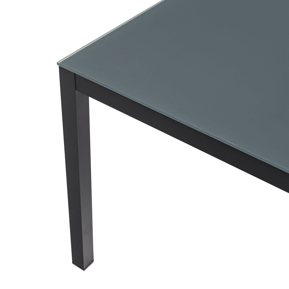 Mesa de comedor Adin 200 x 90 cm aluminio y cristal antracita