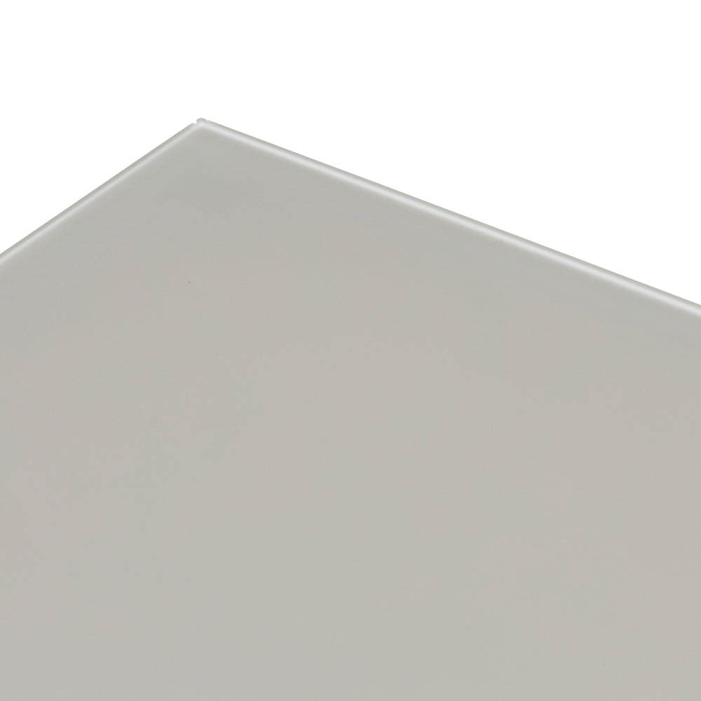 Mesa de comedor Adin 90 x 90 cm aluminio blanco y cristal gris claro