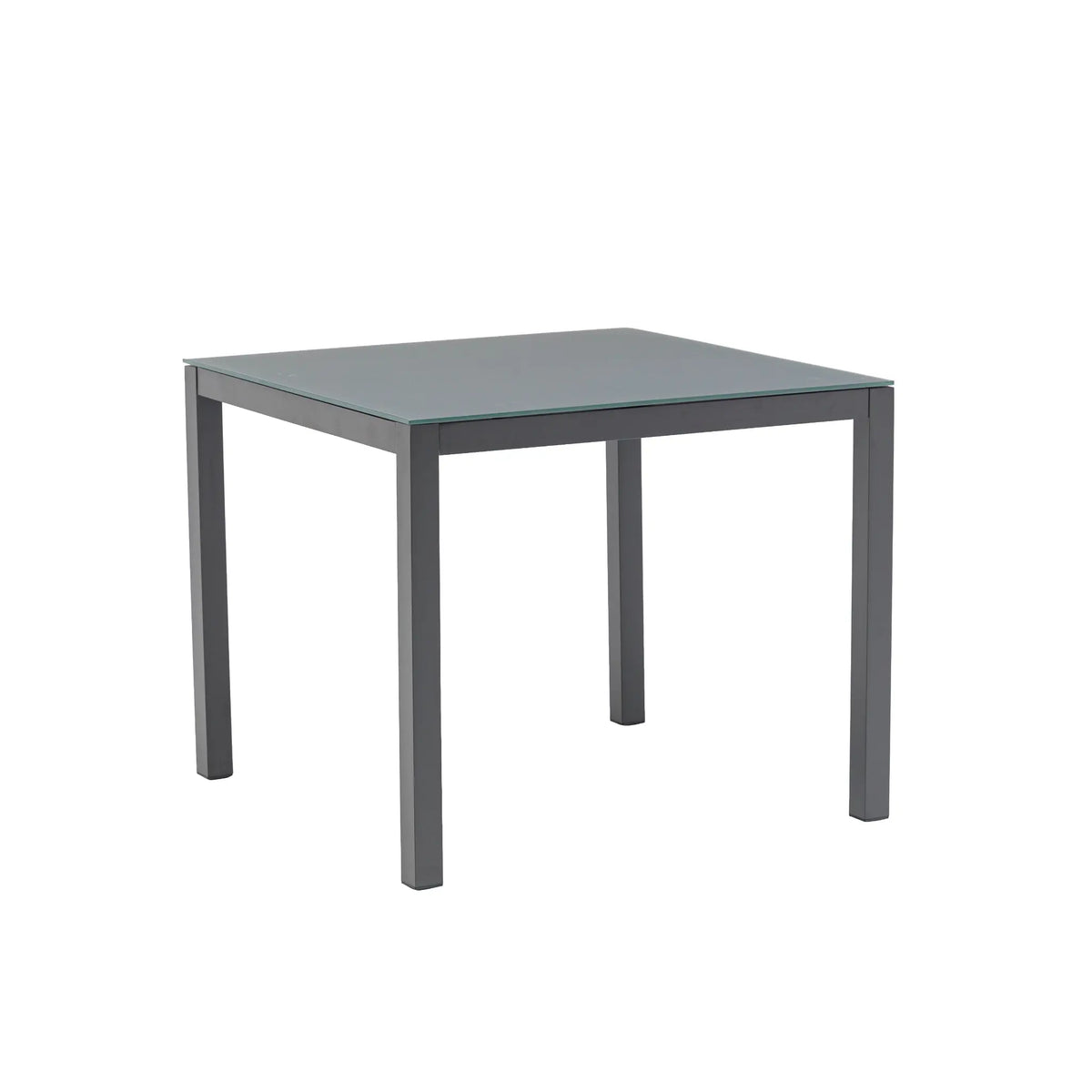 Mesa de comedor Adin 90 x 90 cm aluminio y cristal antracita | KUBU #