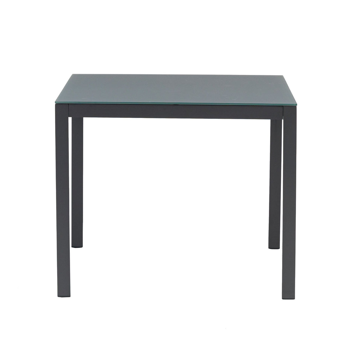 Mesa de comedor Adin 90 x 90 cm aluminio y cristal antracita | KUBU #