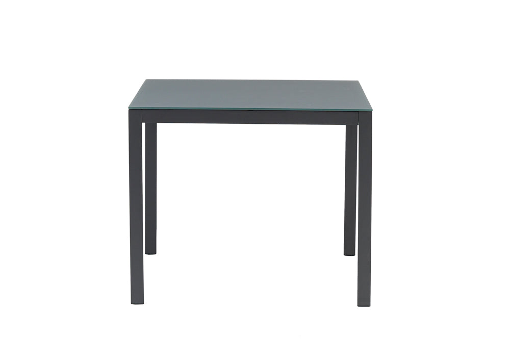 Mesa de comedor Adin 90 x 90 cm aluminio y cristal antracita