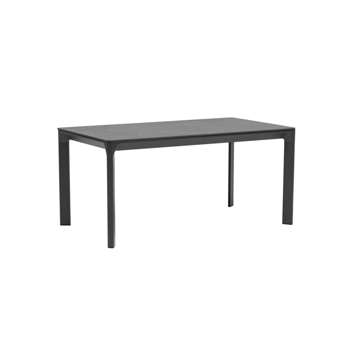 Mesa de comedor Boori 160x90 aluminio antracita top mesa porcelánico negro | KUBU #