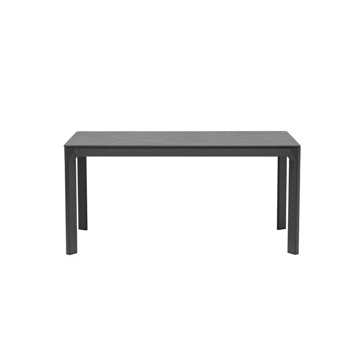 Mesa de comedor Boori 160x90 aluminio antracita top mesa porcelánico negro | KUBU #