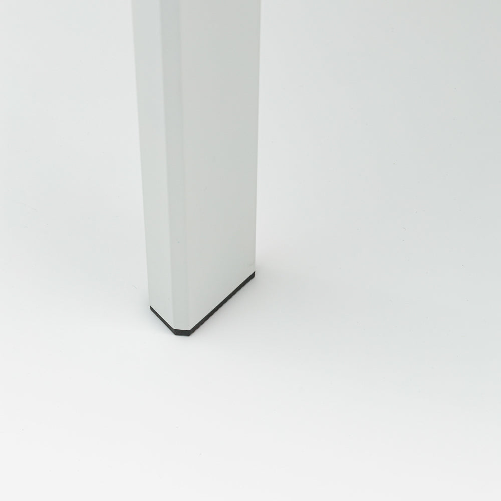 Mesa de comedor Boori 160x90 aluminio blanco top mesa porcelánico blanco | Kubu #